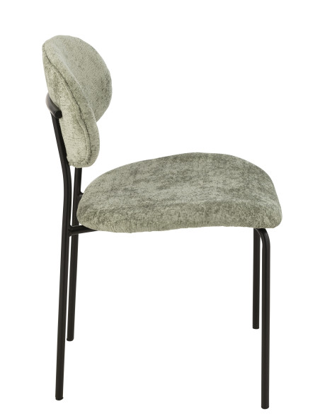 Chaise de salle à manger en textile/métal vert menthe