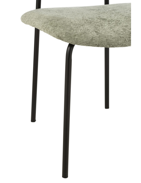 Chaise de salle à manger en textile/métal vert menthe