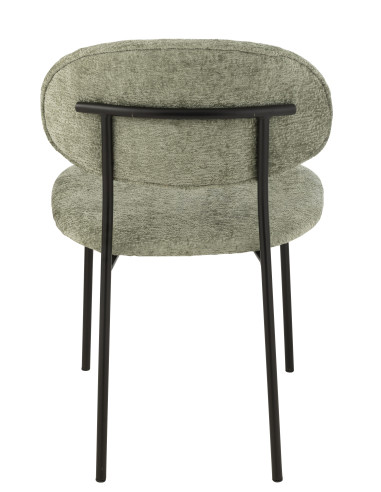 Chaise de salle à manger en textile/métal vert menthe