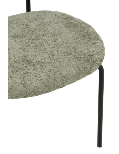 Chaise de salle à manger en textile/métal vert menthe
