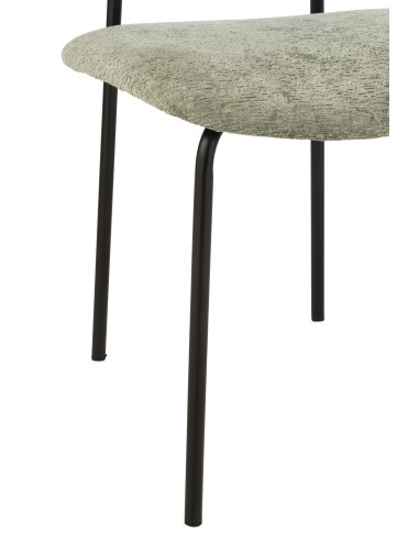 Chaise de salle à manger en textile/métal vert menthe