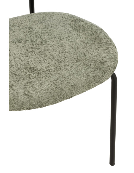Chaise de salle à manger en textile/métal vert menthe