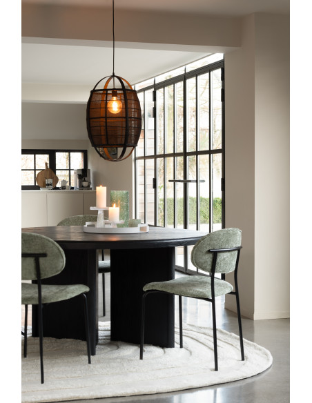 Chaise de salle à manger en textile/métal vert menthe