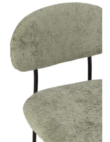 Chaise de salle à manger en textile/métal vert menthe