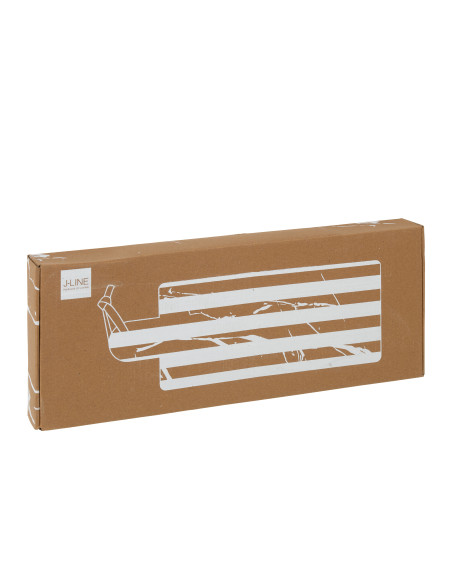Planche rectangulaire à rayures en marbre blanc/marron, grande