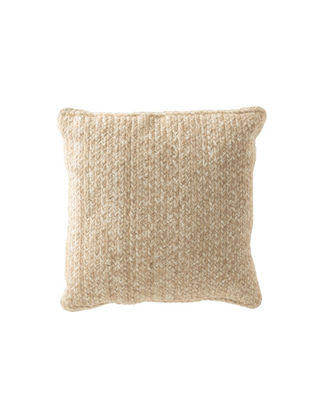 Coussin extérieur Miami en poly naturel/blancJ-Line