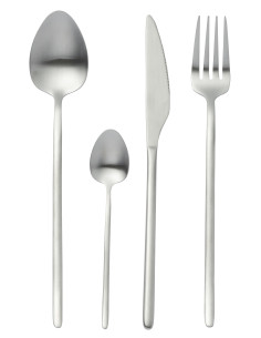 Couverts de table en acier inoxydable mat argenté de 24 piècesJ-Line 2