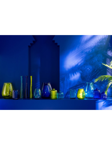 Vase Œuf Verre Bleu GrandJ-Line51219