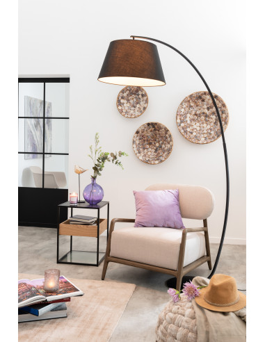 Lampe sur pied en métal noir en arcJ-Line