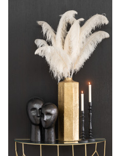 Grand vase carré en métal doréJ-Line46091 2