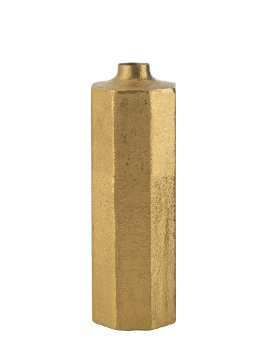 Grand vase carré en métal doréJ-Line46091