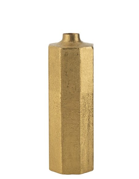 Grand vase carré en métal doréJ-Line46091
