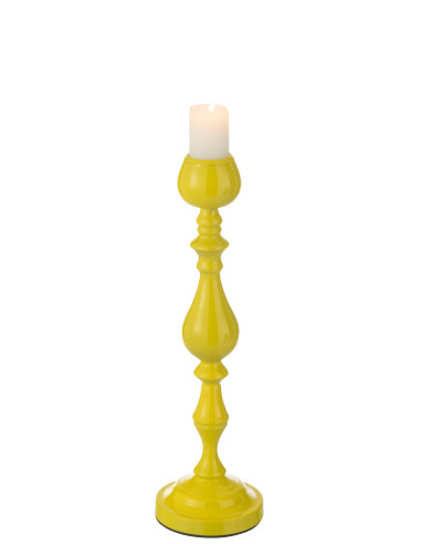 Porte-bougie Monarchie en métal jaune petitJ-Line