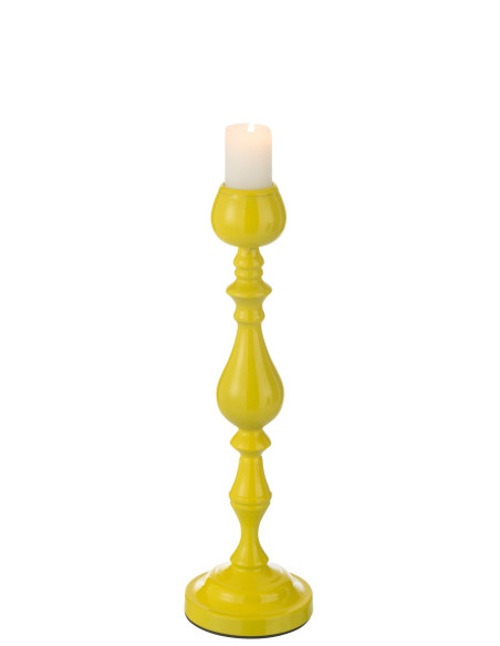 Porte-bougie Monarchie en métal jaune petitJ-Line