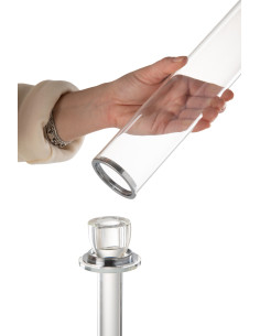 Porte-bougie en verre transparent de taille moyenne MoiraJ-Line 2