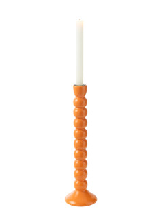 Porte-bougie en bois de manguier orangeJ-Line