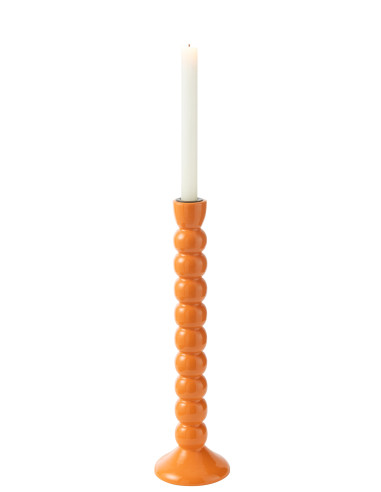 Porte-bougie en bois de manguier orangeJ-Line
