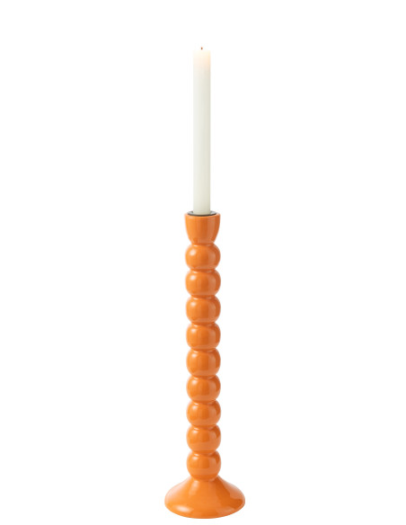 Porte-bougie en bois de manguier orangeJ-Line