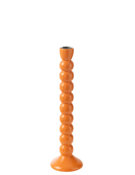 Porte-bougie en bois de manguier orangeJ-Line