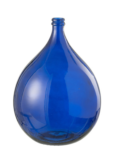 Vase Lisbonne en verre bleu grandJ-Line51223