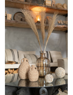 Vase en verre ambré avec petit rebord rond.J-Line23321 2