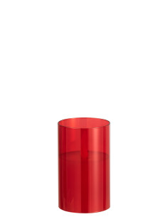 Lampe à LED en verre rouge brillant petite