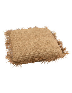 Coussin carré en raphia naturel grandJ-Line 2
