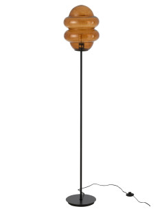 Lampe de sol cuillère en verre miel marronJ-Line