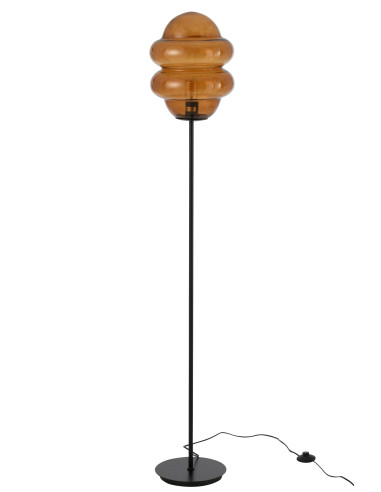 Lampe de sol cuillère en verre miel marronJ-Line