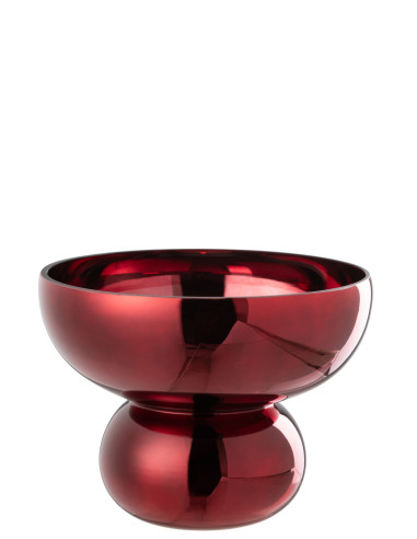 Bol Pied Arrondi Verre Rouge FoncéJ-Line48629
