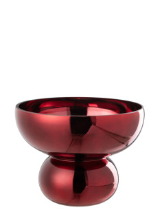 Bol Pied Arrondi Verre Rouge FoncéJ-Line48629 2