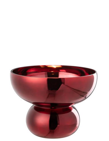 Bol Pied Arrondi Verre Rouge FoncéJ-Line48629