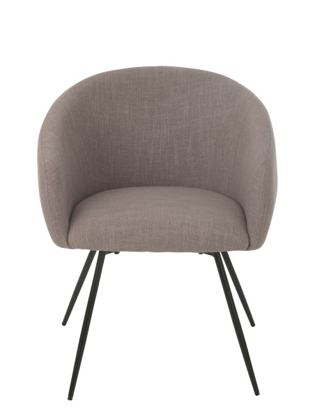 Chaise en acier/mousse taupe.