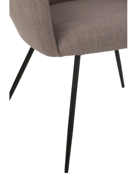 Chaise en acier/mousse taupe.