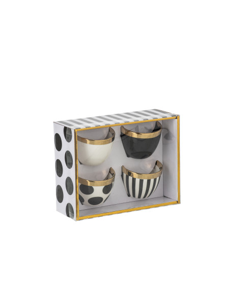 Boîte de 4 tasses en céramique assortiesJ-Line