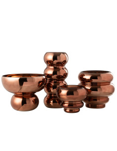 Bol en verre brun à pied arrondiJ-Line48653 2