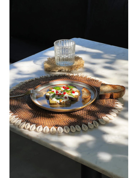 Set de table coquille coloniale - Marron naturel
