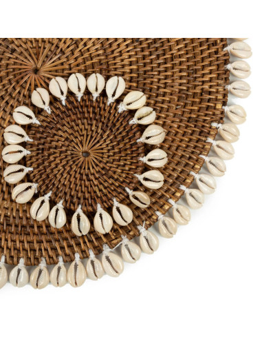 Set de table coquille coloniale - Marron naturel