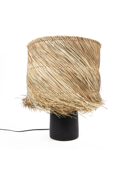 Lampe de table en pandan - Noir naturel