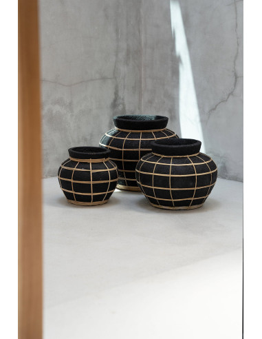 Vase Belly - Noir Naturel - M