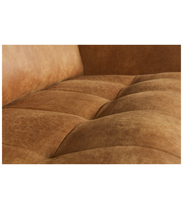 Canapé Rodéo Classic 3 Places XL Cognac Cuir Recyclé Façon MatelasséWOOOD by De Eekhoorn
