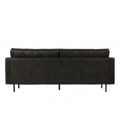 Canapé Rodéo Classic 2.5 Places XL Classic Black Cuir Recyclé Façon MatelasséWOOOD by De Eekhoorn