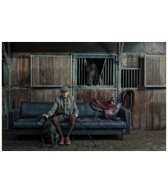 Canapé Rodéo Classic 3 Places XL Black Cuir Recyclé Façon MatelasséWOOOD by De Eekhoorn Canapé Rodéo Classic 3 Places XL Black Cuir Recyclé Façon MatelasséWOOOD by De Eekhoorn