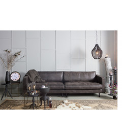 Canapé Rodéo Classic 3 Places XL Black Cuir Recyclé Façon MatelasséWOOOD by De Eekhoorn Canapé Rodéo Classic 3 Places XL Black Cuir Recyclé Façon MatelasséWOOOD by De Eekhoorn