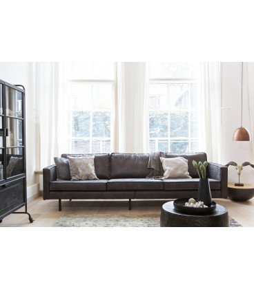 Canapé Rodéo 3 Places XL Black Cuir RecycléWOOOD by De Eekhoorn