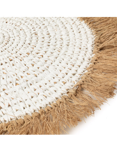Set de table en raphia de jacinthe d'eau - Blanc Naturel
