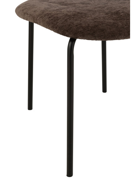 Chaise de salle à manger en textile/métal marron foncé