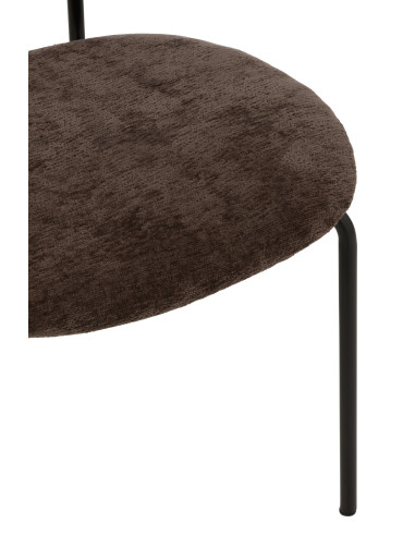 Chaise de salle à manger en textile/métal marron foncé