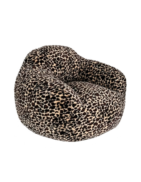 Fauteuil Balou fausse fourrure leopard opjet