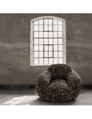 Fauteuil Balou fausse fourrure leopard opjet